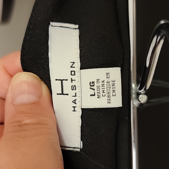 Black and White Halston Skirt Faux Wrap with Side Tie Size Large EUC Unlined - Picture 5 of 7